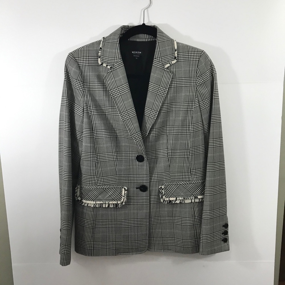 WORTH NEW YORK Fringe Tweed Jacket Blazer